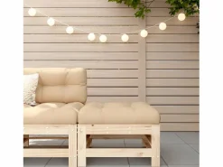 Reposapiés de jardín con cojín madera maciza de pino ES95724^ Outlet