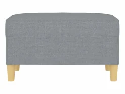 Reposapiés Tela Claro 70x55x41 cm Gris Best