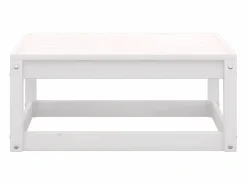 Reposapiéss de jardín con cojines 2 uds madera maciza pino ES25658 Blanco Outlet