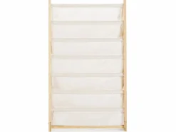 VS Venta-stock Revistero Rui en tela y madera con 6 secciones Beige Online
