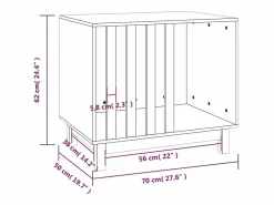 Rivoli Caseta para perros madera maciza de pino 70x50x62 cm^Garden Furniture Clearance