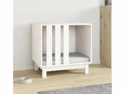 Garden Furniture Rivoli Caseta para perros madera maciza de pino 60x45x57 cm Blanco Clearance