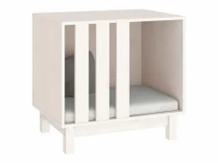 Garden Furniture Rivoli Caseta para perros madera maciza de pino 60x45x57 cm Blanco Clearance