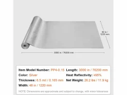 Panel De Pared|Rollo de Aislamiento Reflectante Doble SucceBuy de Tela Tejida Barrera Radiante 102 CM x 7620 CM