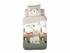 Sweeek Juego De Sábanas|Ropa de cama de microfibra reversible impreso bosque de otoño, 1 plaza
