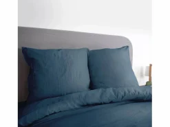 Sweeek Ropa de cama de microfibra lavada color , 2 plazas Azul New