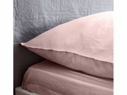 Sweeek Ropa de cama de microfibra lavada color rosa, 2 plazas Rosa palo