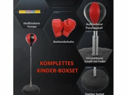 Saco de boxeo ajustable de pie, de piel sintética, color (43 x 43 x 145 cm) Rojo Online