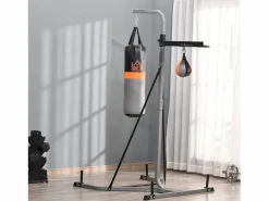 Homcom Saco de boxeo colgante con soporte negro y gris 115x157x221 cm Multicolor Online