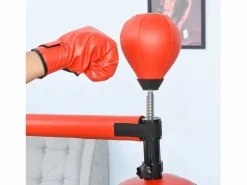 Homcom Aparato De Musculación|Saco de boxeo de pie negro y rojo 88x48x205 cm