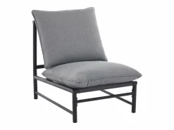 MYLIA Salón de jardín de aluminio: un sofá de 2 plazas, 2 sillones y una mesa de centro - Antracita - LISMO de Gris antracita Discount