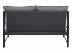 MYLIA Salón de jardín de aluminio: un sofá de 2 plazas, 2 sillones y una mesa de centro - Antracita - LISMO de Gris antracita Discount