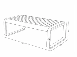 Salón de jardín de aluminio: 1 sofá de 3 plazas y 1 mesa de centro - con cojines beige - LOMIA de^MYLIA Outlet