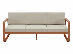 Salón de jardín de aluminio: 1 sofá de 3 plazas y 1 mesa de centro - con cojines beige - LOMIA de^MYLIA Outlet