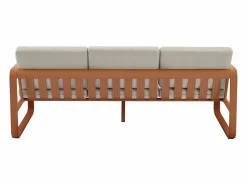 Salón de jardín de aluminio: 1 sofá de 3 plazas y 1 mesa de centro - con cojines beige - LOMIA de^MYLIA Outlet
