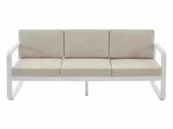 Salón de jardín de aluminio: 1 sofá de 3 plazas y 1 mesa de centro - con cojines beige - LOMIA de^MYLIA Best