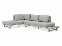 Dcb Garden Salón de jardín de esquina 6 plazas cuerda trenzada y aluminio Gris Clearance