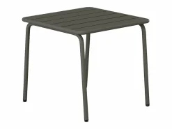 Salón de jardín de metal : 2 sillones bajos apilables y 1 mesa auxiliar cuadrada^MYLIA