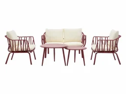 MYLIA Colección Rouge Passion|Salón de jardín de polipropileno y metal - Burdeos - LOYNA de