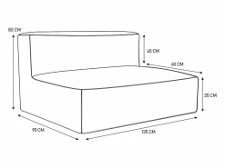 MYLIA Salón de jardín de tela 4 plazas: 1 sofá, 1 Chaise longue y un puf - Terracotta - NOUMARA de Terracota Clearance