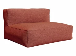 MYLIA Salón de jardín de tela : 1 sofá 1 sillón 1 esquinero 1 puff NOUMARA de Terracota Sale