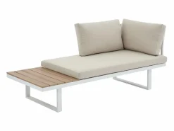 Salón de jardín modular de aluminio: 2 sofás y una mesa de centro - con cojines beige - BAMBAÏA de^MYLIA Sale