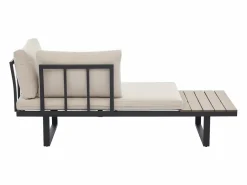 MYLIA Salones De Jardín|Salón de jardín modular de aluminio: 2 sofás y una mesa de centro - Antracita con cojines beige - BAMBAÏA de