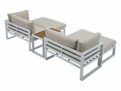 Salón de jardín modular de aluminio - Blanco con cojines beige - NOLLAY de^MYLIA Sale