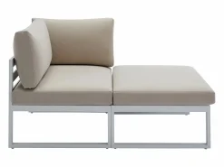 Salón de jardín modular de aluminio - Blanco con cojines beige - NOLLAY de^MYLIA Sale