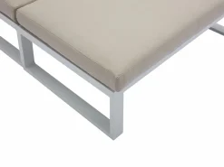 Salón de jardín modular de aluminio - Blanco con cojines beige - NOLLAY de^MYLIA Sale
