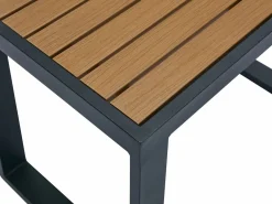 MYLIA Salones De Jardín|Salón de jardín modular de aluminio - Gris antracita con cojines beige - NOLLAY de