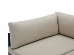 MYLIA Salones De Jardín|Salón de jardín modular de aluminio - Gris antracita con cojines beige - NOLLAY de