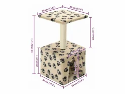 Garden Furniture Sara Teresa Rascador para gatos con poste de sisal 55 cm huellas Beige New