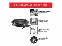 Sartenes Ingenio Easy Plus 24/28 cm antiadherentes, mango desmontable, no inducción, fabricadas en Francia^Tefal Discount