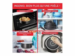 Sartenes Ingenio Easy Plus 24/28 cm antiadherentes, mango desmontable, no inducción, fabricadas en Francia^Tefal Discount