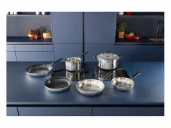 Lagostina Material Y Utensilios De Cocina|Sartén Esperta Triply 24 cm Acero Inoxidable Antiadherente Titanio Todos los Fuegos Inducción