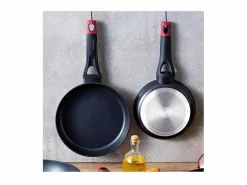 Pyrex Sartén Óptima+ aluminio forjado negro/rojo Ø22 cm Transparente