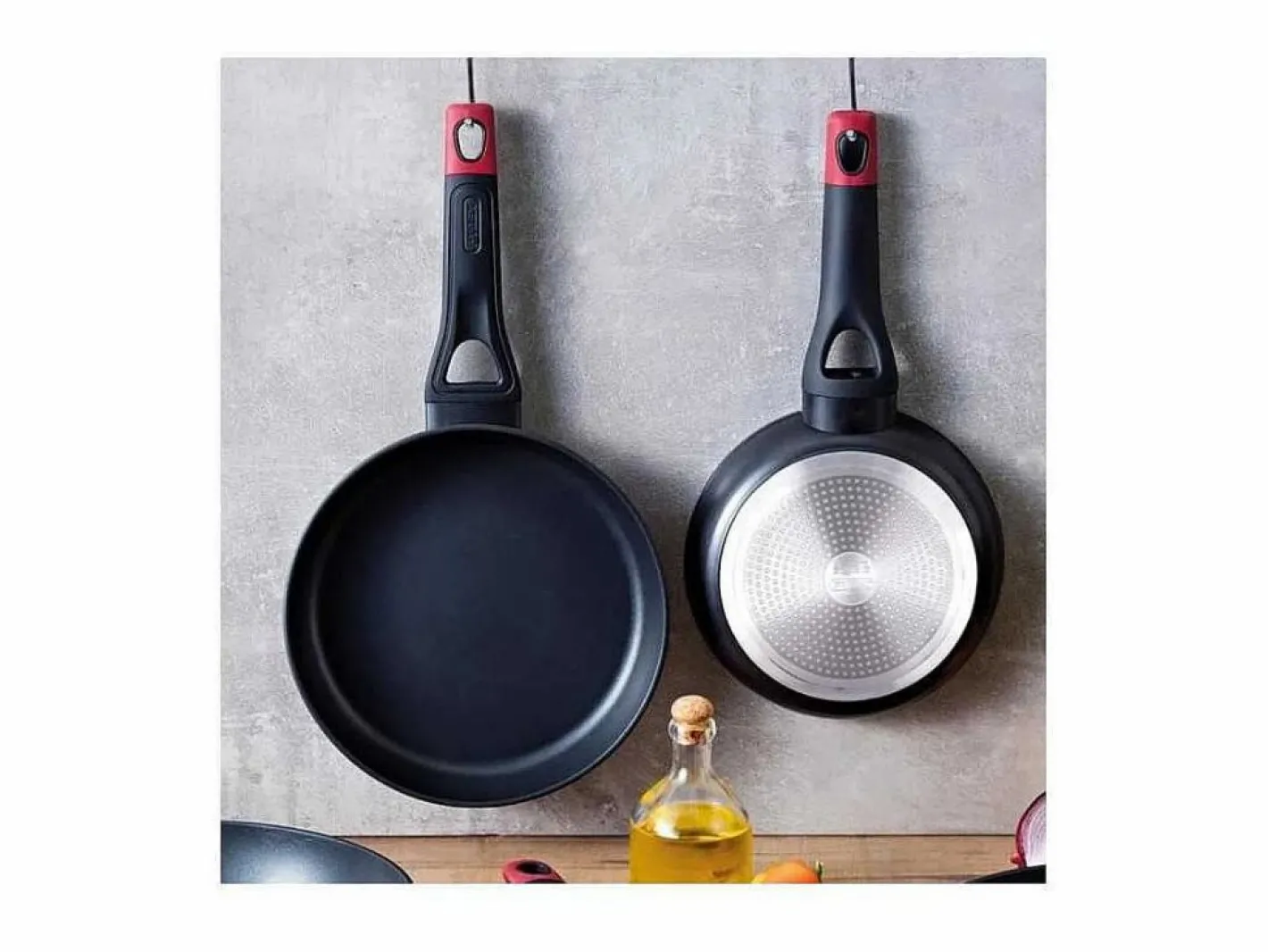 Pyrex Sartén Óptima+ aluminio forjado negro/rojo Ø22 cm Transparente