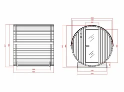 Sauna de exterior 4 plazas, Ancho 185 x Prof. 180 x Alt. 190 cm, ISOKYRO^VOGUE SAUNA Outlet