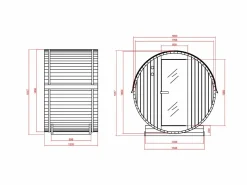 VOGUE SAUNA Sauna de exterior 2 plazas, Ancho 185 x Prof. 120 x Alt. 190 cm, ISOKYRO Color natural claro Best