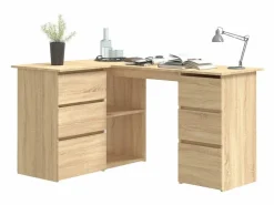 Savukoski Escritorio de esquina contrachapada color roble 145x100x76cm^Garden Furniture Clearance