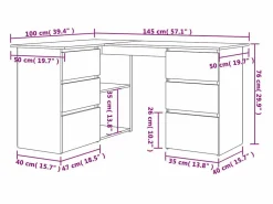Savukoski Escritorio de esquina contrachapada color roble 145x100x76cm^Garden Furniture Clearance