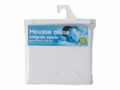 Babycalin Sábana bajera para bebé 60 x 120 cm con cremallera - 100% poliéster impermeable - Blanco Clearance