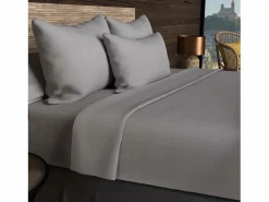 Soleil d'ocre Sábana bajera 90x190 cm en algodón 57 Fils Gris Outlet