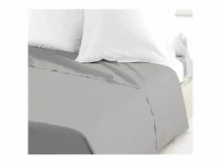 Sábana Encimera 100% algodón 180 x 290 cm Gris claro Clearance