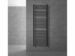 LuxeBath Toallero Eléctrico|Secador de toallas Sahara, 500 x 1500 mm, antracita, curvado con conexión lateral