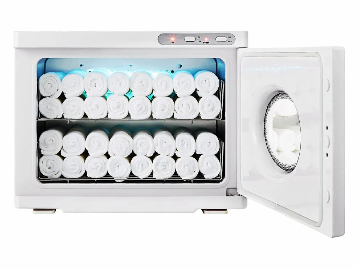 Secador de Toallas Térmico SucceBuy de 23 L con 2 Soportes de Acero Inoxidable, Contener de 50 a 60 Toallas Blanco New