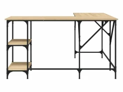 Garden Furniture Selma Escritorio madera de ingeniería roble Sonoma 139x139x75 cm Marru00f3n