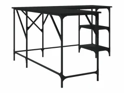 Garden Furniture Selma Escritorio madera de ingeniería 139x139x75 cm Negro New