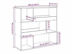 Clicnbuy Separador de ambientes madera roble Sonoma 100x33x94,5 cm Marru00f3n New